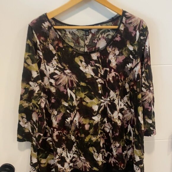 Vera Wang floral flowy long sleeve top size 0X - Picture 3 of 9